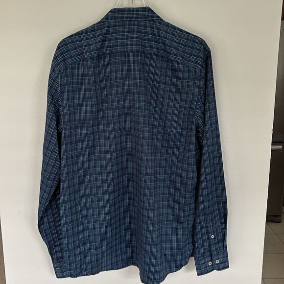 UNTUCKit Long Sleeve Button Down Shirt Navy Plaid Size XL TALL - Picture 8 of 10